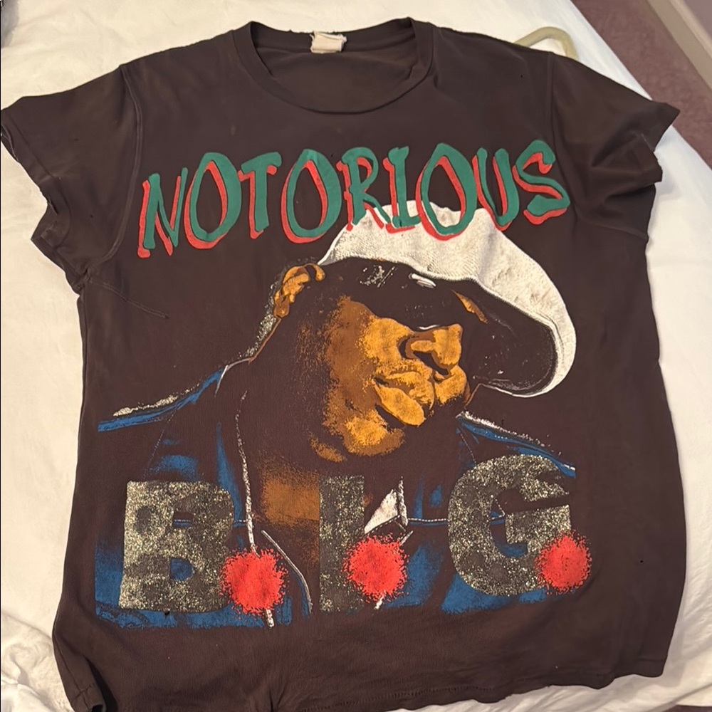 MadeWorn Black and Red Short Sleeve Tee with Vintage Graphic